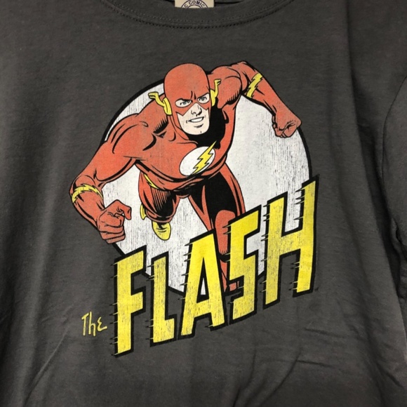 DC Comic The Flash Grey Short Sleeve T Shirt - Picture 2 of 3